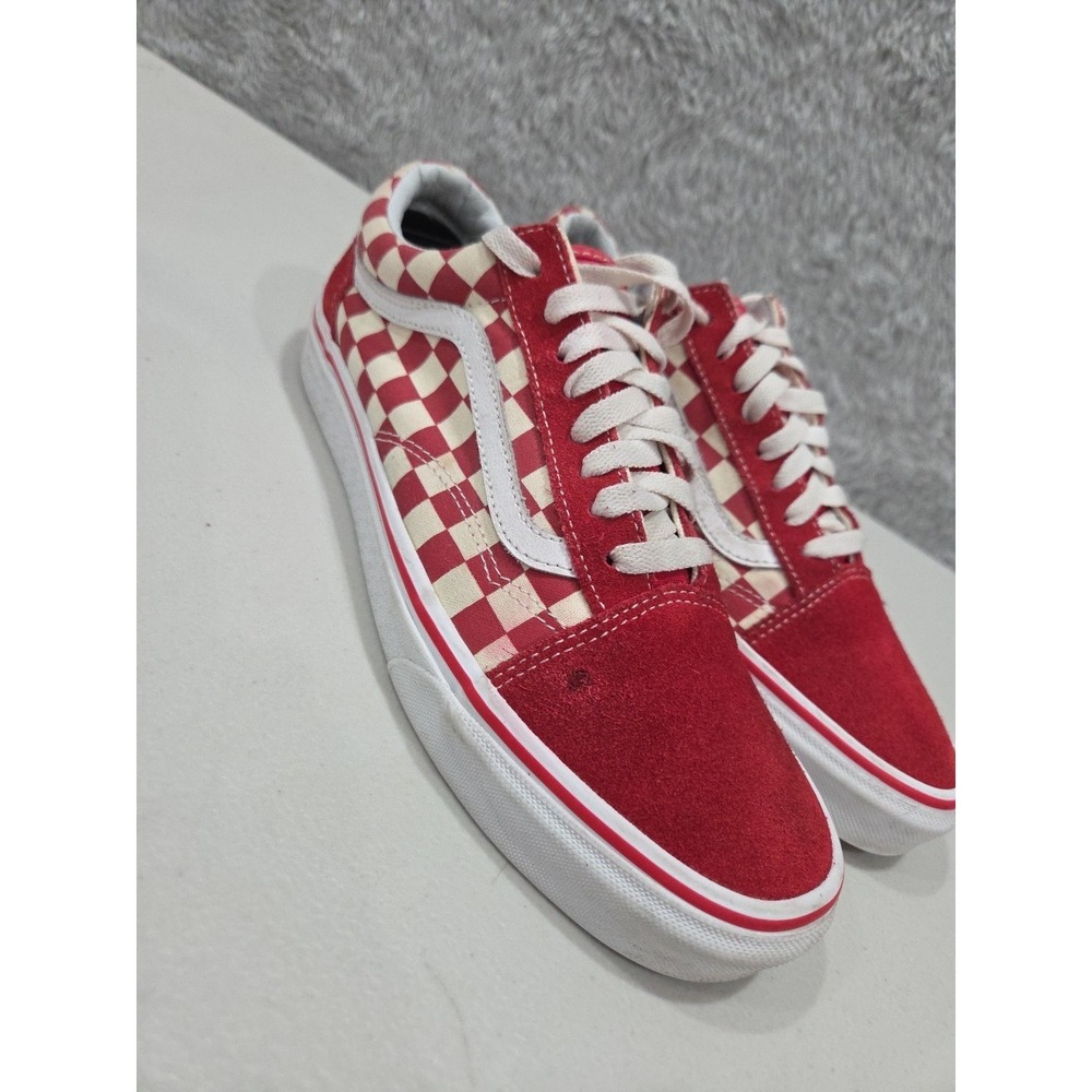 VANS Old Skool Shoes Unisex  Mens 8 Women's 9.5 Red Checkered Low Top